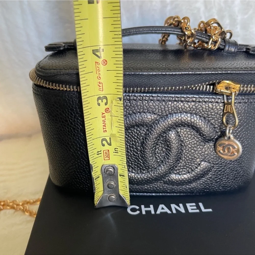 CHANEL VINTAGE Black Caviar Timeless Vanity Handbag - Picture 6 of 8